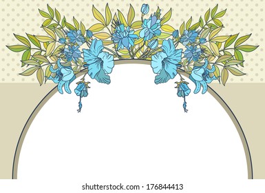 Vector abstract flower frame with text place