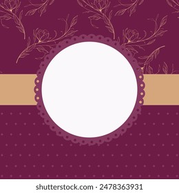 Vector abstract flower frame with text place stock illustration