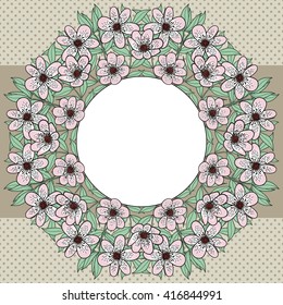 Vector abstract flower frame with text place