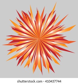 Vector abstract flower icon concept. Aster or michaelmas daisy logo design.