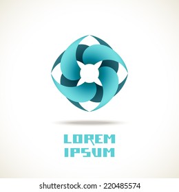 Vector abstract flower icon. Sign for logo design template. Original decorative color illustration for print, web