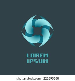 Vector abstract flower icon. Sign for logo design template. Original decorative color illustration for print, web