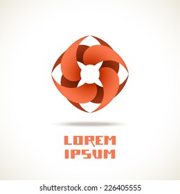 Vector abstract flower icon. Sign for logo design template. Original decorative color illustration for print, web