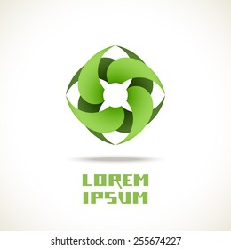 Vector abstract flower icon. Sign for logo design template. Original decorative color illustration for print, web