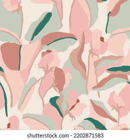 Ilustración de flor abstracta vectorial patrón de repetición transparente