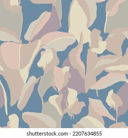 Vector abstract flower illustration seamless repeat pattern