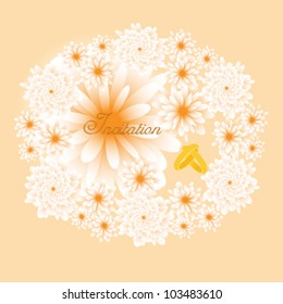 Vector abstract flower invitation card.