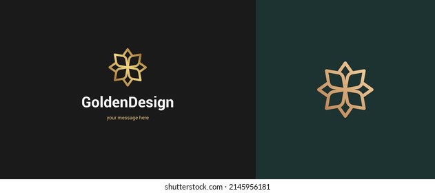 Diseño del emblema del logotipo de la flor abstracta vectorial elegante de estilo minimalista. Símbolo de logotipo geométrico premium para la identidad corporativa.