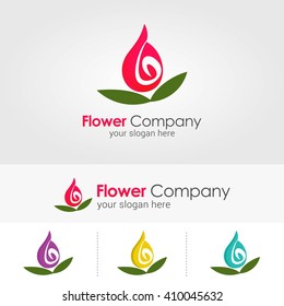 Vector abstract flower for logo and emblem.