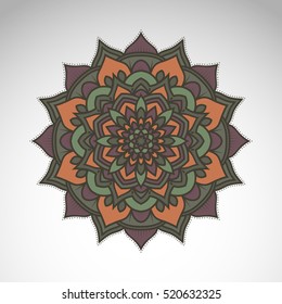 Vector abstract flower mandala. Vintage decorative element. Oriental motif, an ethnic ornament.