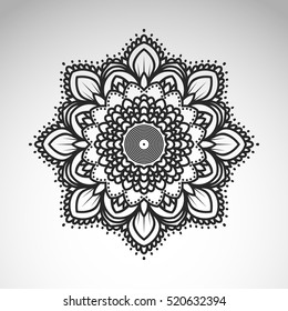 Vector abstract flower mandala. Vintage decorative element. Oriental motif, an ethnic ornament.