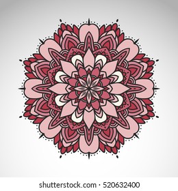 Vector abstract flower mandala. Vintage decorative element. Oriental motif, an ethnic ornament.