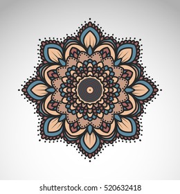 Vector abstract flower mandala. Vintage decorative element. Oriental motif, an ethnic ornament.