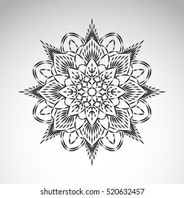 Vector abstract flower mandala. Vintage decorative element. Oriental motif, an ethnic ornament.