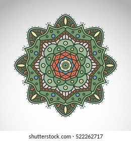 Vector abstract flower mandala. Vintage decorative element. 
Oriental motif, an ethnic ornament.