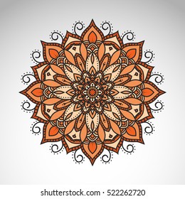 Vector abstract flower mandala. Vintage decorative element. 
Oriental motif, an ethnic ornament.