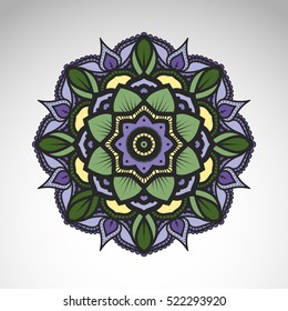 Vector abstract flower mandala. Vintage decorative element. 
Oriental motif, an ethnic ornament.