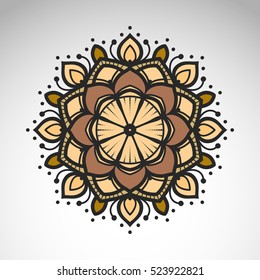 Vector abstract flower mandala. Vintage decorative element. 
Oriental motif, an ethnic ornament.