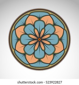 Vector abstract flower mandala. Vintage decorative element. 
Oriental motif, an ethnic ornament.
