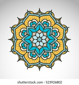 Vector abstract flower mandala. Vintage decorative element. 
Oriental motif, an ethnic ornament.