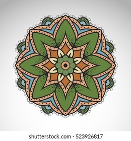 Vector abstract flower mandala. Vintage decorative element. 
Oriental motif, an ethnic ornament.