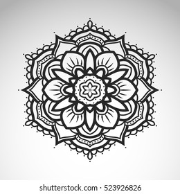 Vector abstract flower mandala. Vintage decorative element. 
Oriental motif, an ethnic ornament.