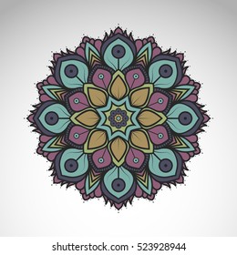 Vector abstract flower mandala. Vintage decorative element. 
Oriental motif, an ethnic ornament.