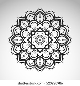 Vector abstract flower mandala. Vintage decorative element. 
Oriental motif, an ethnic ornament.