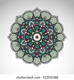 Vector abstract flower mandala. Vintage decorative element. 
Oriental motif, an ethnic ornament.