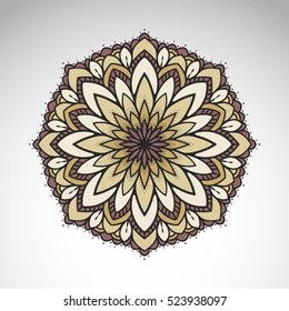 Vector abstract flower mandala. Vintage decorative element. 
Oriental motif, an ethnic ornament.