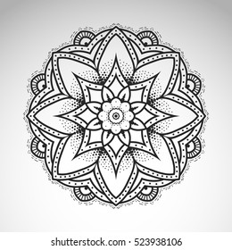 Vector abstract flower mandala. Vintage decorative element. 
Oriental motif, an ethnic ornament.