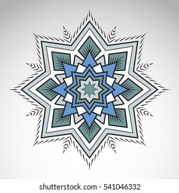 Vector abstract flower mandala. Vintage decorative element. Oriental motif, an ethnic ornament.