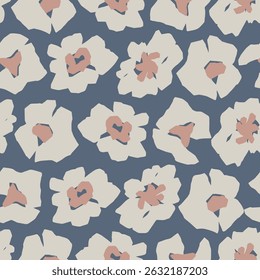 Vector abstract flower motif seamless repeat pattern