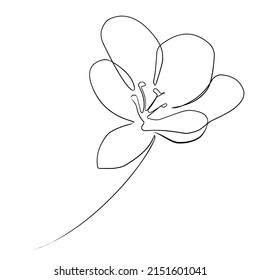 Vector Abstract Flower One Line Minimalistic Stock Vector (Royalty Free ...