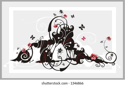 vector abstract flower ornament