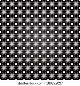 Vector abstract flower seamless pattern with ethnic ornament