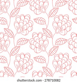 Vector abstract flower seamless pattern. Cute pink print.