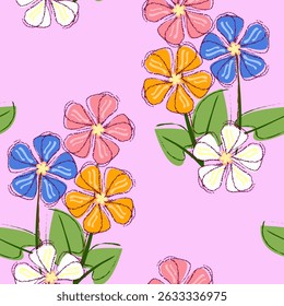 Vector - abstract flowers bouquet with leaves.