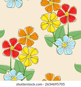 Vector - abstract flowers bouquet with leaves.