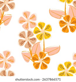 Vector - abstract flowers bouquet with leaves.