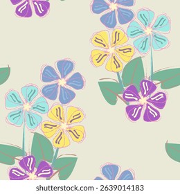Vector - abstract flowers bouquet with leaves.