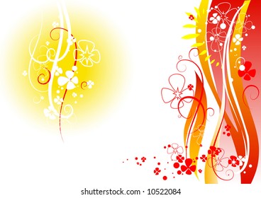 Vector abstract flowers decoration