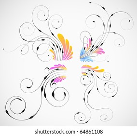 vector abstract flowers design collection