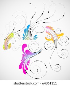 vector abstract flowers design collection
