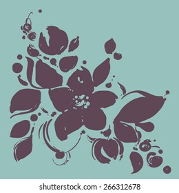 Vector abstract flowers. flower arrangement. Greeting card with flowers, can be used as invitation card for wedding, birthday and other holiday and summer background. Vector illustration.