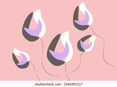 ilustración de flores abstractas vectoriales, fondo de pantalla y fondo