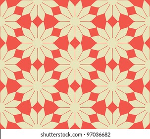 Vector abstract flowers seamless pattern