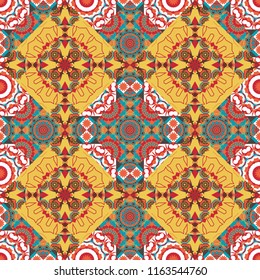 Vector abstract flowers. Wedding invitation template. Floral wall art painting for home. Greeting card. Floral seamless pattern. Floral card. Orange, magenta and yellow spring flowers.
