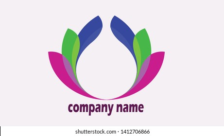 Vector abstract flower.Spa, yoga and relax concept . minimalist and color full design