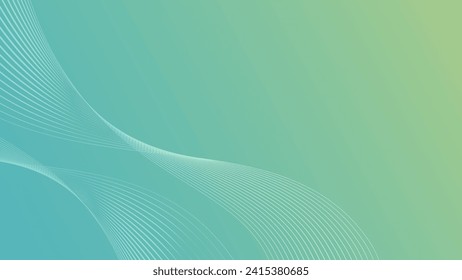 Vector Abstract Flowing Curved Line Drawing with Gradient Background Material